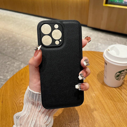 eybag Luxury Candy Color Leather Texture Phone Case For iPhone 15 14 13 12 11 Pro Max Soft Silicone Shockproof Back Cover