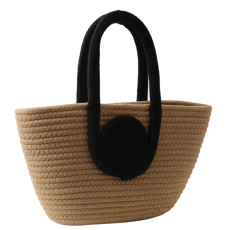 eybag New Large Capacity Girls Straw Braided Handbag Women's Out Commuter Tote Bag Female Simplicity Casual Summer Beach  Shoulder Bag