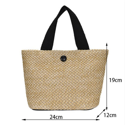 Lkblock New Half Round Straw Bags for Women Summer Beach Rattan Bag Handmade Woven Half Moon Crossbody Handbags Bohemia