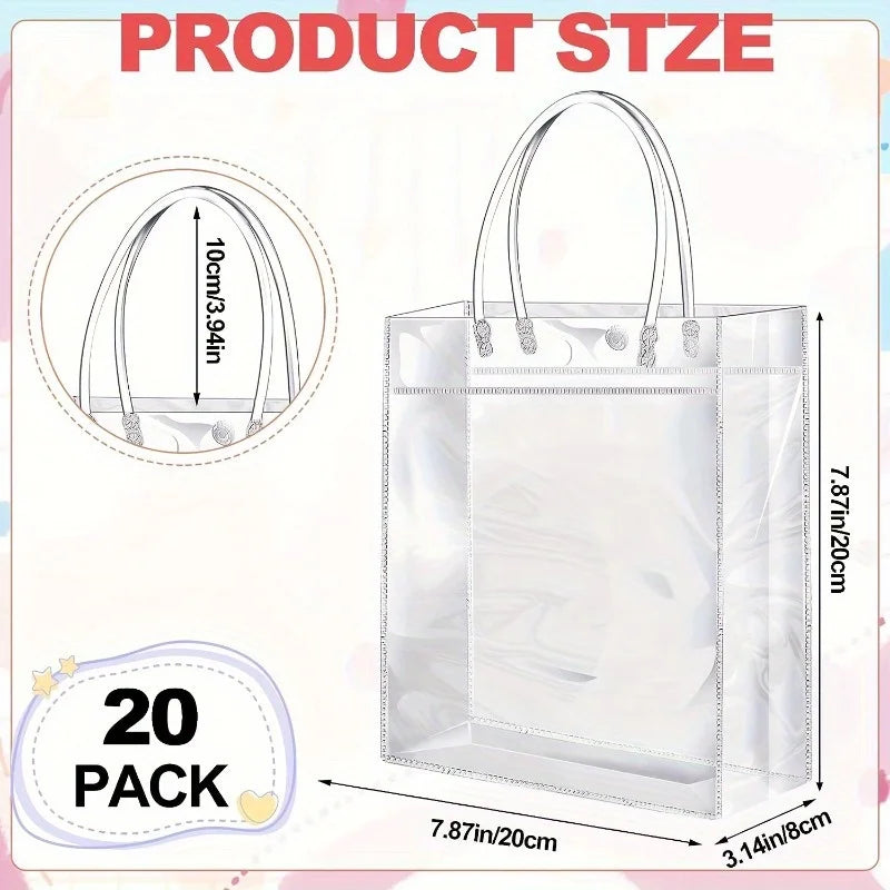 eybag 20pcs Transparent Gift Bags, Candy Bags, Christmas, Halloween, Souvenirs, Parties, Birthday Gifts, Anniversaries, Weddings