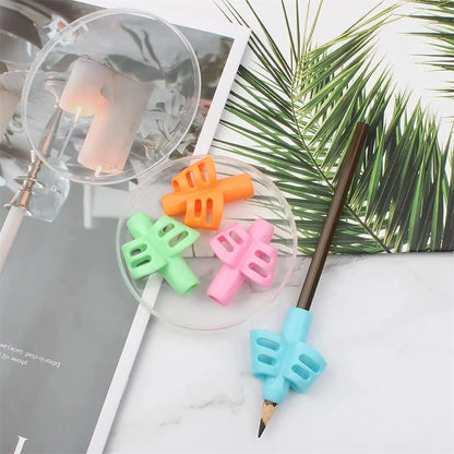 eybag Soft Silicone Pencil Holder Solid Color Children Writing Training Correction Device Student Stationery School Supplies Kids Gift