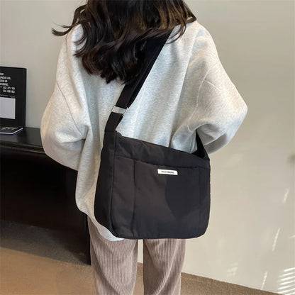 eybag Winter New Large Capacity Women Casual Shoulder Bag Simple Solid Color Crossbody Bag Fashion College Student Travel Shopper Bag