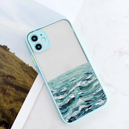 eybag Watercolor Phone Case For IPhone 14 13 12 11 15 Pro Max Mini X XS XR Max 7 8 Plus SE2 Cases Ocean Waves Shockproof Covers