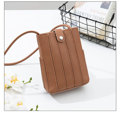 eybag Fashion Women Phone Bag PU Leather Wallet Ladies Bucket Shoulder Messenger Bag Small Design Female Clutches Purse