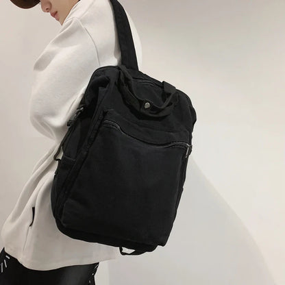 eybag Women Canvas School Backpack Trendy Cool Female Laptop College Backpack Boy Girl Travel Student Bag Fashion Kawaii School Bags