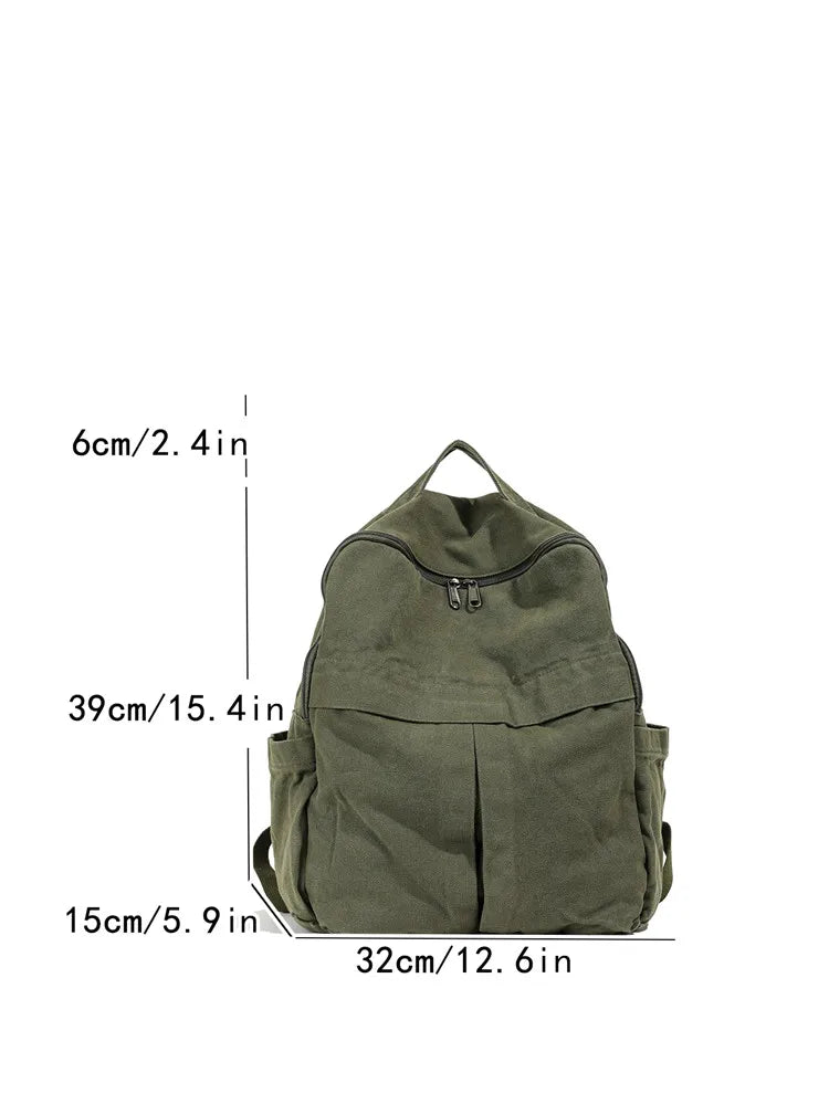 eybag Large Capacity Canvas Backpacks 100% Cotton School Bags Brand High Quality Cloth Satchels Solid Black Leisure Or Travel Bags