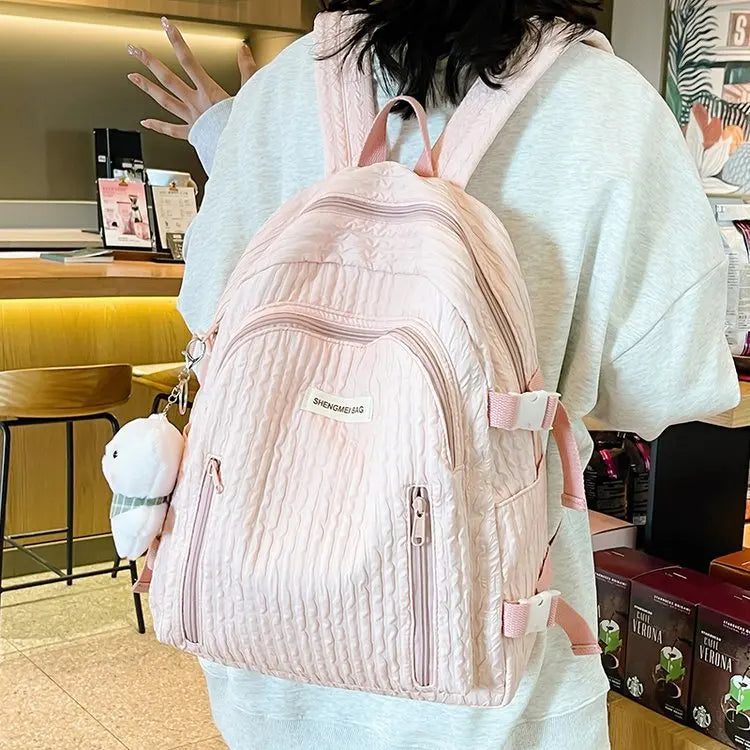 eybag Lovely Bubble Cotton Plaid Backpack Women New Fashion School Bags For Teenage Girls Kawaii Backpack Mochilas Para Mujer Sac