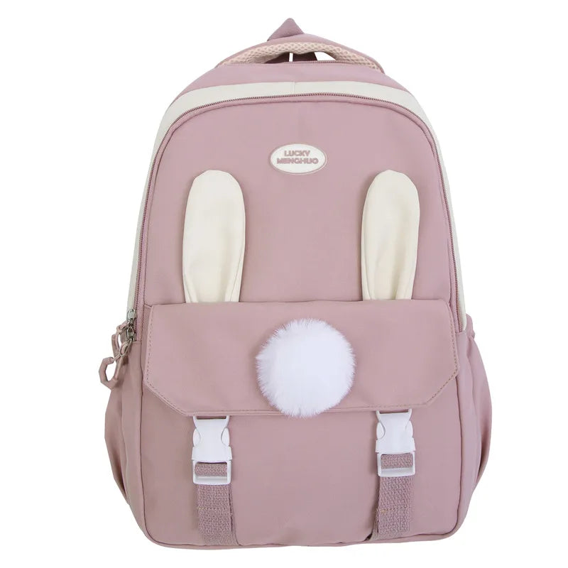 eybag Cute Rabbit Young Girl School Backpack Female Large Capacity Kawaii Back Pack Mochila Pink Women Bagpack Nylon Cartoon Schoolbag