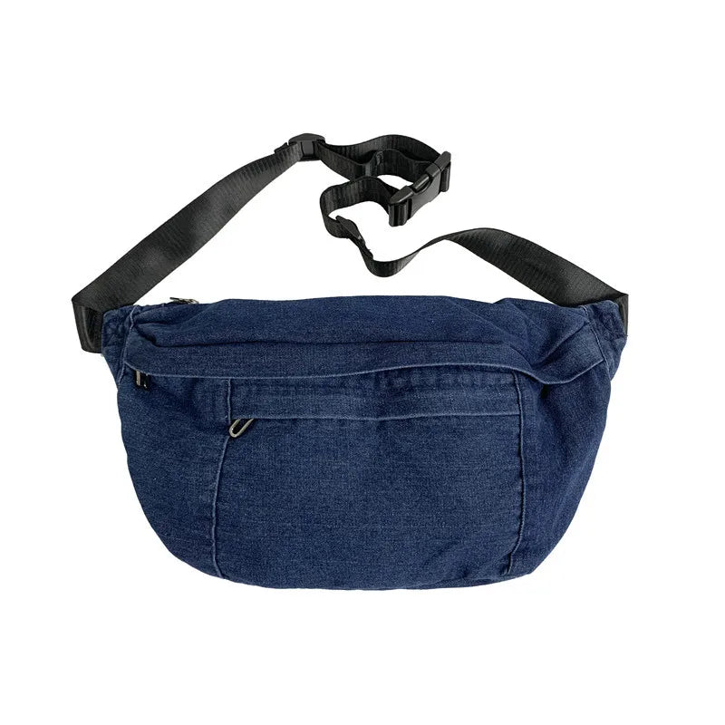 eybag Korean Ulzzang Denim Purses and Handbags Soft Jeans Hobos Large-capacity Crossbody Bags For Women New Simple Shoulder Chest Bag