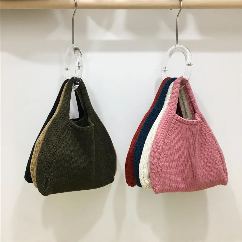 eybag Casual Yarn Crochet Handbags Small Woolen Knitting Shoulder Bag Handmade Woven Cloud Bags for Women 2024 Female Bucket Bags Chic