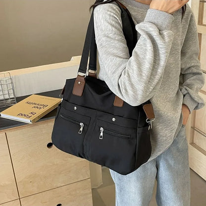 eybag Simple Design Women Canvas Shoulder Bag Ladies Large Capacity Multilayer Travel Handlebag Sports Shopping Casual Tote Bag bolsas