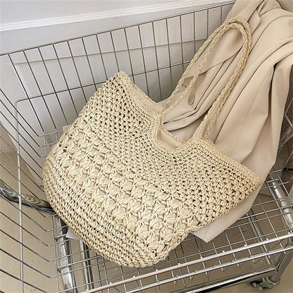 eybag Casual Design Straw Weave Bags Trend Luxury Women Shoulder Bag Fashion Female Beach Handbags Large Capacity Travel Tote Bag Sac