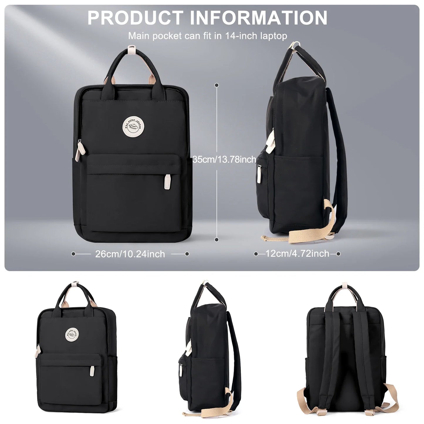 eybag Lightweight School Backpack for Women Men, Laptop Travel Casual Daypack College Secondary School Bags Bookbag for Teenage Girls