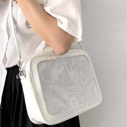 eybag Kawaii Japanese High School Girls Itabag Display Plate Pins JK Uniform Bag Women Crossbody Bags Soft Leather Shoulder Bag Bolso