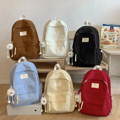 eybag High Quality Velvet Zipper Trendy Women's Backpack 2024 Hot Selling New Casual Large Capacity Fashion Student Backpack