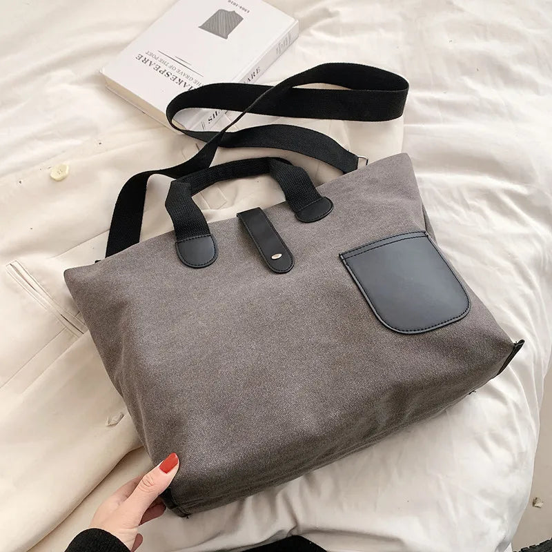 Lkblock Casual Canvas Totes Handbags Top Quality Shoulder Crossbody Bags Japan Korean style Big Bag Messenger Bags For Women Female Bag