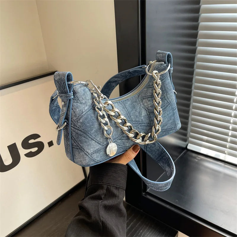 eybag Spring Denim Chain Crossbody Bags For Women Trend 2024 Women's Shoulder Hand Bag Woman Korean Popular Women's Luxury Designer