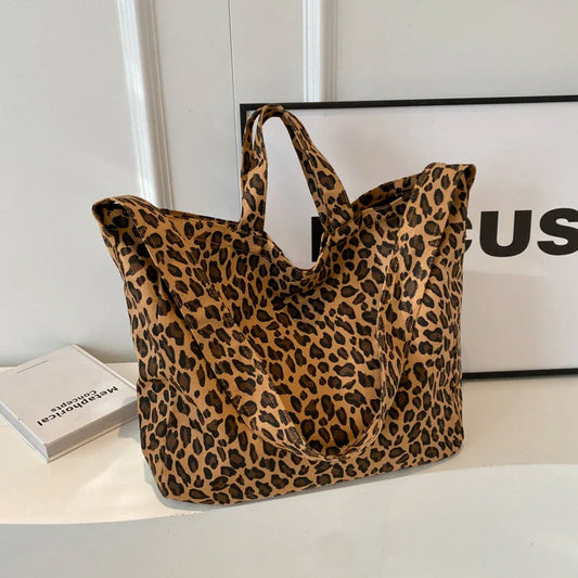 eybag Nylon Zipper Leopard Ladies Shoulder Bags Casual 2024 Basic Style Crossbody Bags for Women High Capacity Bolsas Femininas