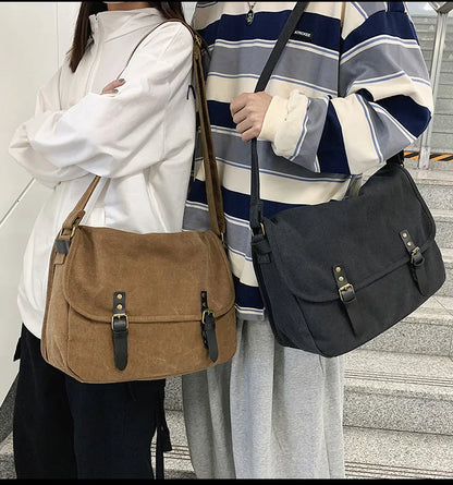  eybag Street Fashion Vintage Style Canvas Bags Women and Men Unisex Messenger Bag School Bags Crossbody Bags Book Shoulder Bag Bolso