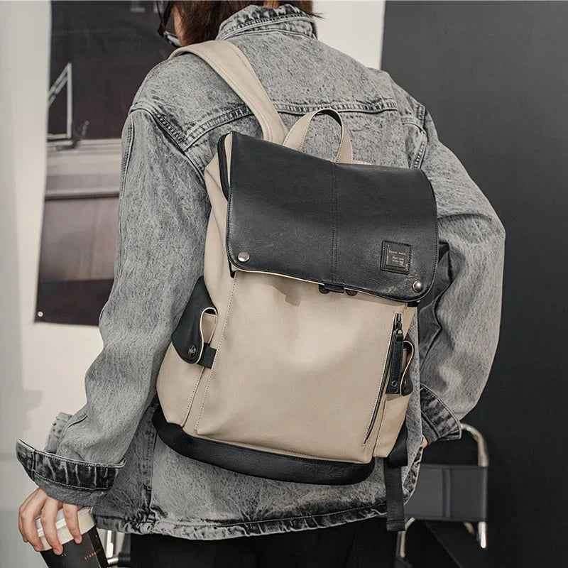 eybag Fashion Large Capacity Men's Backpack Casual Business15.6inch Laptop Backpacks Men Bags Luxury PU Leather Backpack Mochila