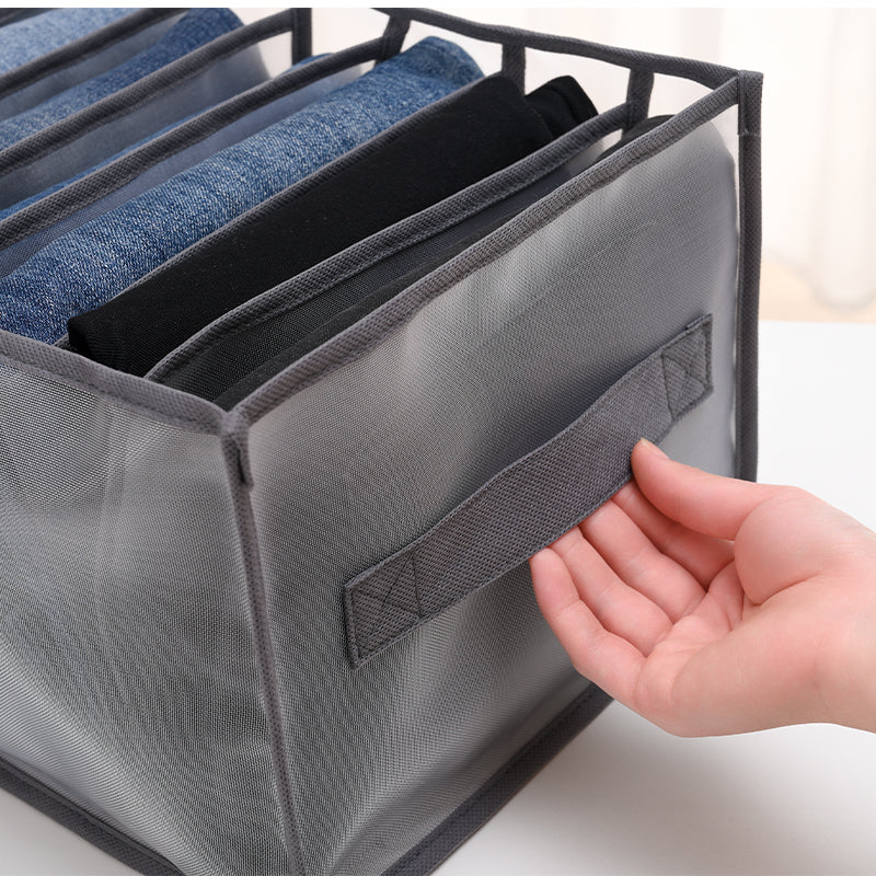 eybag 7 Grid Jeans Storage Boxes Closet Organizer Wardrobe Dividers Drawer Organizers  Foldable Underwear Storage Box