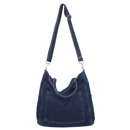 eybag Denim Shoulder Bags For Women Thread Canvas Casual Totes 100% Cotton Tooling Packages Large Capacity Cloth Handbags Korea Bags