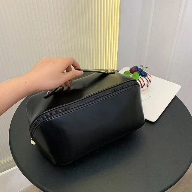 eybag Women Travel Cosmetic Bag PU Leather Make Up Pouch Large-capacity Travel Wash Toiletry Organizer Purse Cosmetic Bag Storage Bag