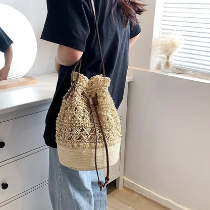 eybag New Hot Selling 2024 Fashion Women's Bag High Quality Bohemian Style Hollow Weaving Crossbody Bag Unique Design Commuter Bag