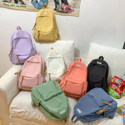 eybag Large Capacity Women Backpack Travel Bag Casual Nylon Student School Bag Solid Color Fashion Backpack Girls School