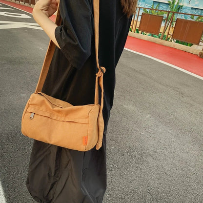 eybag Simple Canvas Women Crossbody Bag Solid Color Ladies Shoulder Bag Casual Canvas Women Messenger Bag Fashion Women'S Bag