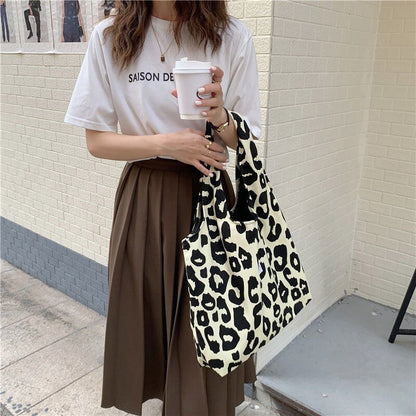 eybag Women Canvas Shoulder Bag Lattice Print Ladies Casual Handbag Tote Bag Large Capacity Cotton Reusable Shopping Beach Bag  2022