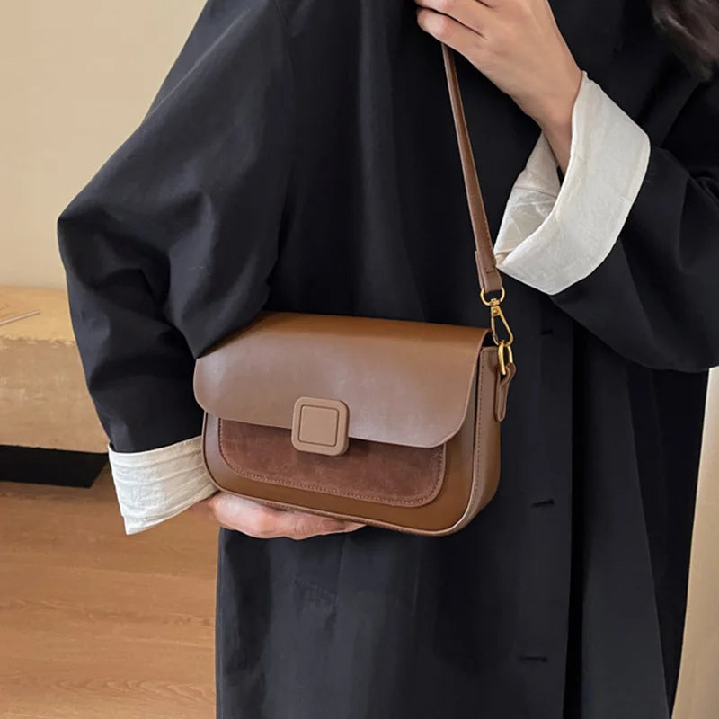 eybag Small Square Suede Bag For Women Winter New Women's Handbag Single Shoulder Crossbody Bags