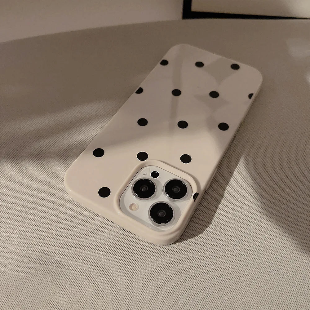 eybag Fashion Dots Pattern Phone Case for IPhone 15 14 13 12 11 Pro Max Mini XS X XR 8 7 Plus SE Soft Shockproof Full Coverage