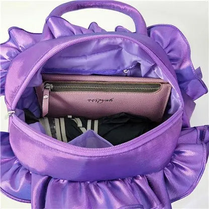 eybag Gothic Purple Y2k Hand Bag Women New Dark Lolita Soft Chic Handle Purse Female Vintage Flower Cute Mini Bag