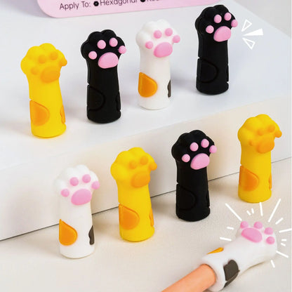 eybag 3Pcs/Set Kawaii Cat Pencil Cap Cartoon Silicone Pen Topper Covers For Kids Cute Pencil Extender Stationery School Supplies