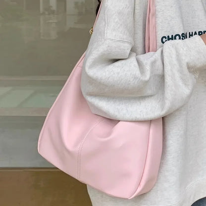 eybag Sweet Korean Fashion Shoulder Bag for Student Girl Simplicity Pink White Color Crossbody Bag Cute High Capacity Book Tote Bag