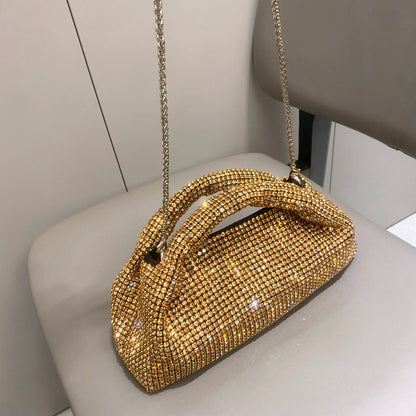 eybag Shiny Crystal Clutch Purse Bucket Shoulder Bag Rhinestone Handmade Purses and Handbags Luxury Designer Evening Clutch Bag Purse