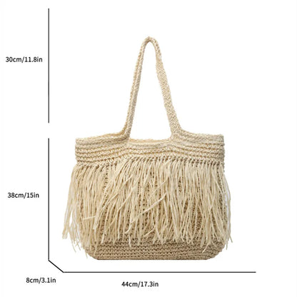 eybag Fashion Women's Straw Bags 2024 Quality Handmade Rattan Beach Bag Summer Travel Handbags And Purses Straw Female Shoulder Bags