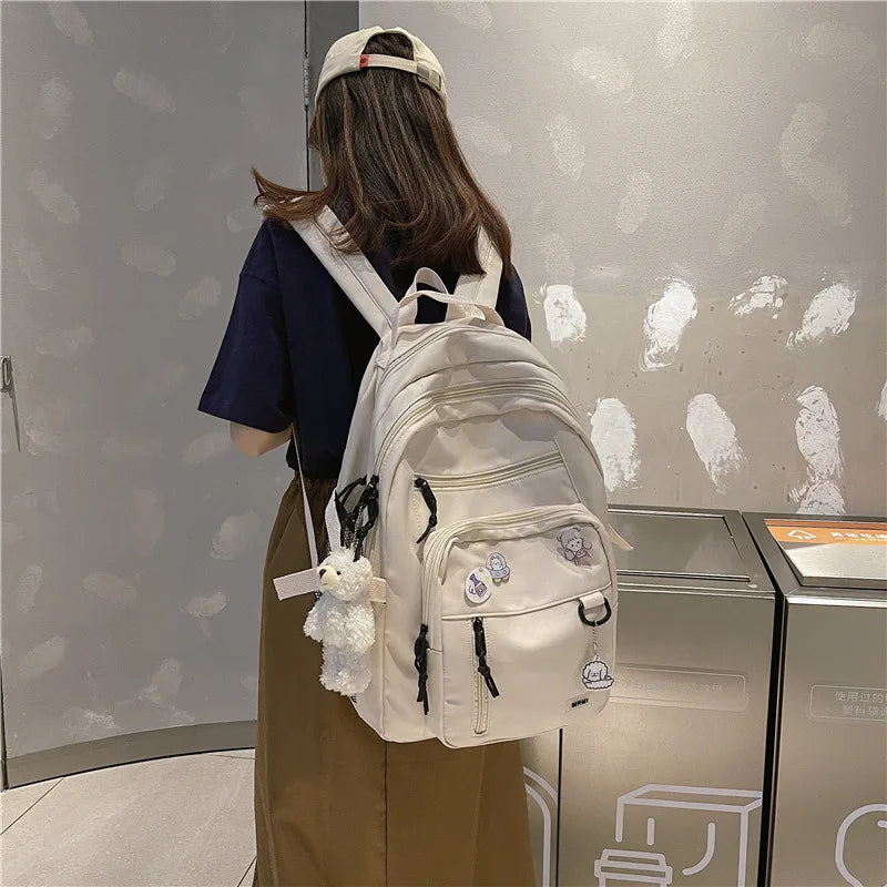 eybag Fashion Big Student Backpack NEW Badge Rucksack Girls School Bag High Capacity Women Backpack Female Cute Leisure Travel Mochila