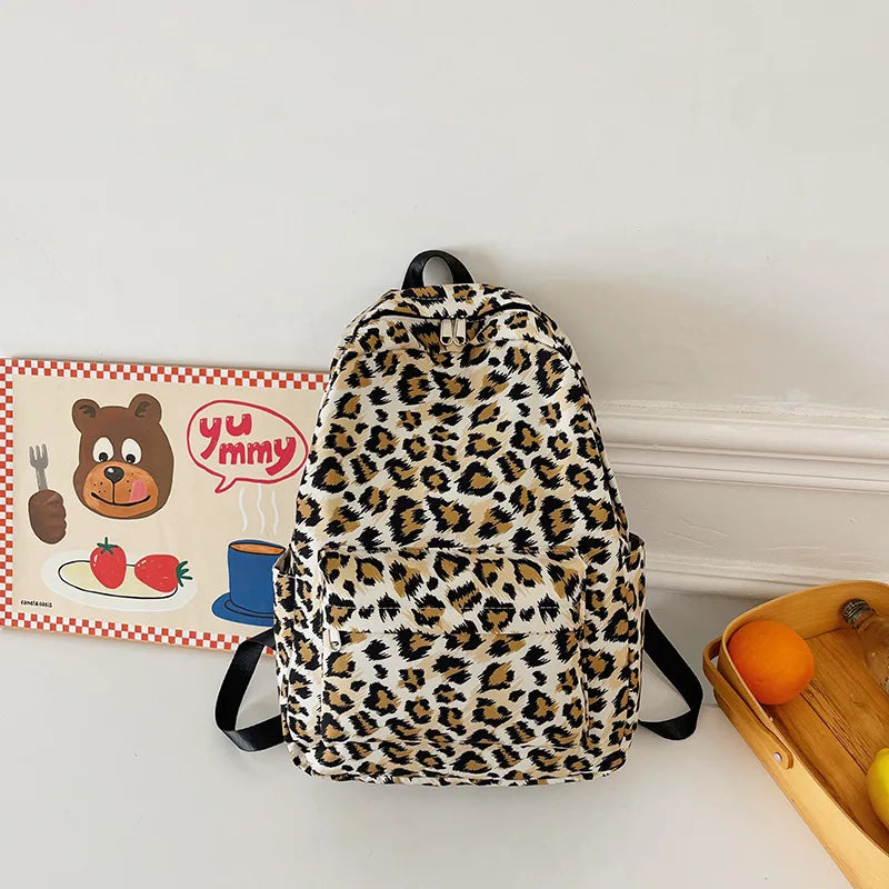 eybag Fashion leopard print Women Backpack Large capacity schoolbag for Teenagers Girls backpack Travel female shoulder bag bagpack