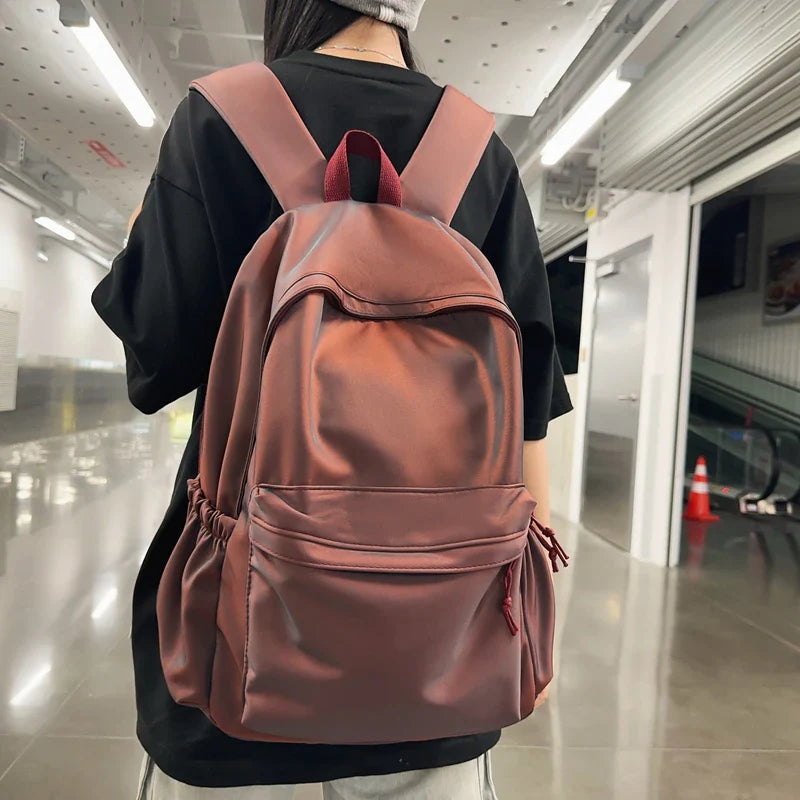 eybag Waterproof Nylon Backpacks For Women Variable Color School Bags Large Capacity Leisure Or Travel Bags Solid Simple Shoulder Bags