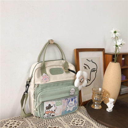 eybag Korean Style Cute  Backpacks Women Waterproof Nylon Small Shoulder Bags for Teenage Girls Schoolbags Flower Travel Backpack