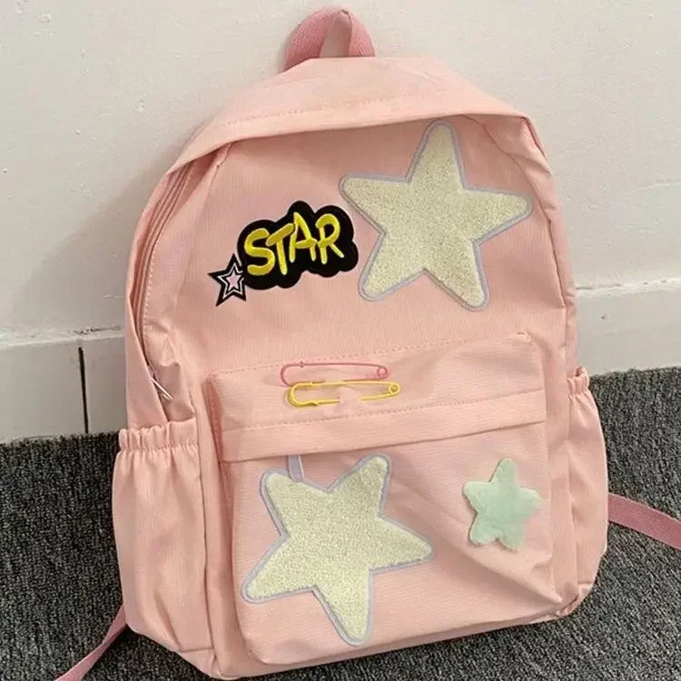 eybag Korean 2024 New Star Student Schoolbags Canvas Large Capacity Cute Girl Backpacks Spicy Girls Ins Leisure Backpack Universal Bag