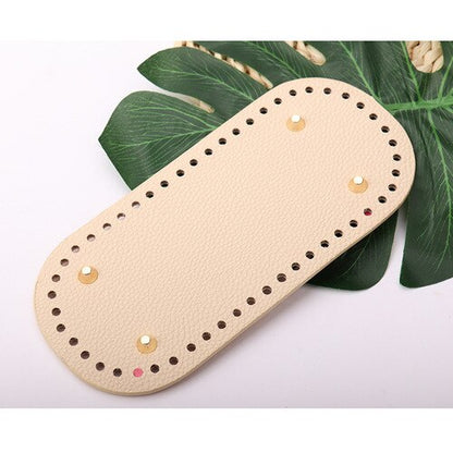 eybag 10x22/12x25cm Long Oval Bottom For Knitted  PU Leather Bag Accessories Handmade Bottom With Holes Crochetbag Base Wholesale