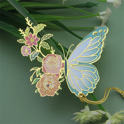 eybag Exquisite Butterfly Metal Bookmarks Fashion Flower Insect Shape Book Mark With Tassel School Office Supplies Student Stationery