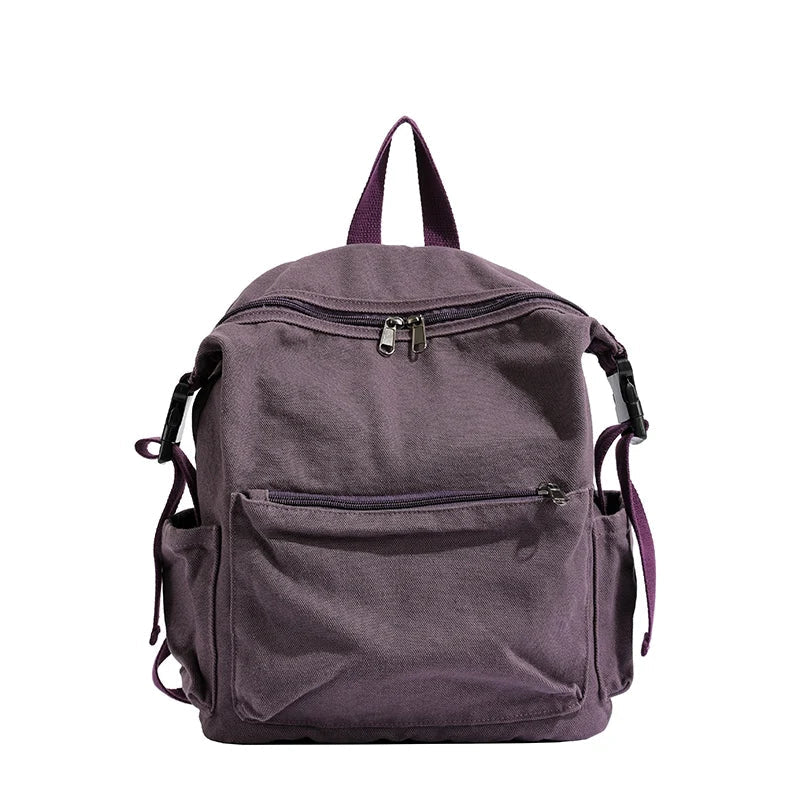 eybag 100% Cotton Backpacks For Women Solid Canvas Leisure Or Travel Bags Unisex Korea Style Cloth Satchels Cute Fabric School Bags