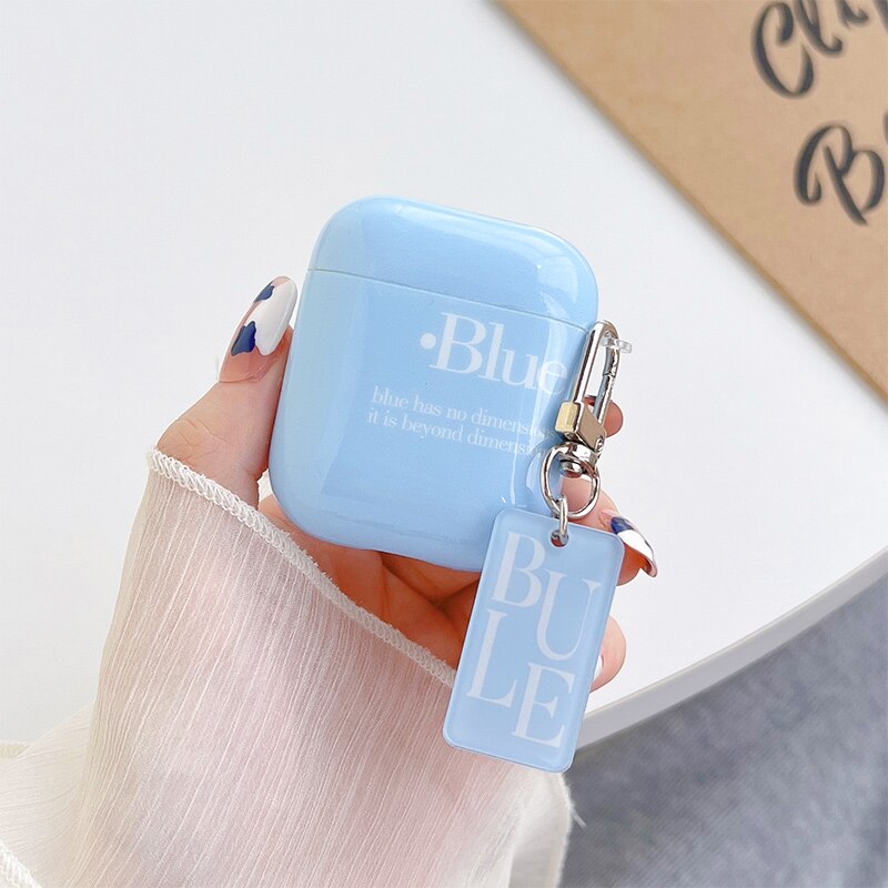 eybag For Airpods 3 Case Simple Blue Earphone Case For Airpods Pro 2 Plain Color Earphone Case For Air Pod 3 Pro Soft Cover With Charm