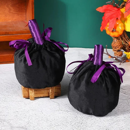 eybag Halloween Gift Bag Pumpkin Bag Party Candy Bagg Decorative CandyBag Velvet Bag Trick Or Treat Kids Pumpkin Candy Package