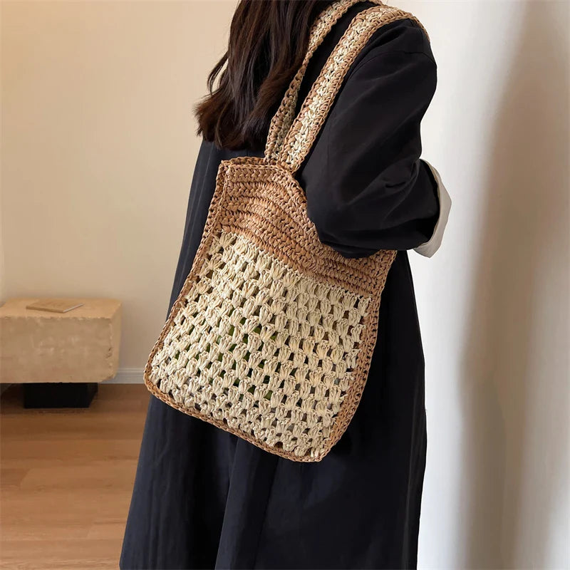 eybag Designer Straw Beach Shoulder Bags Women Handbags and Purses New Trendy Summer Travel Holiday Bags High Quality