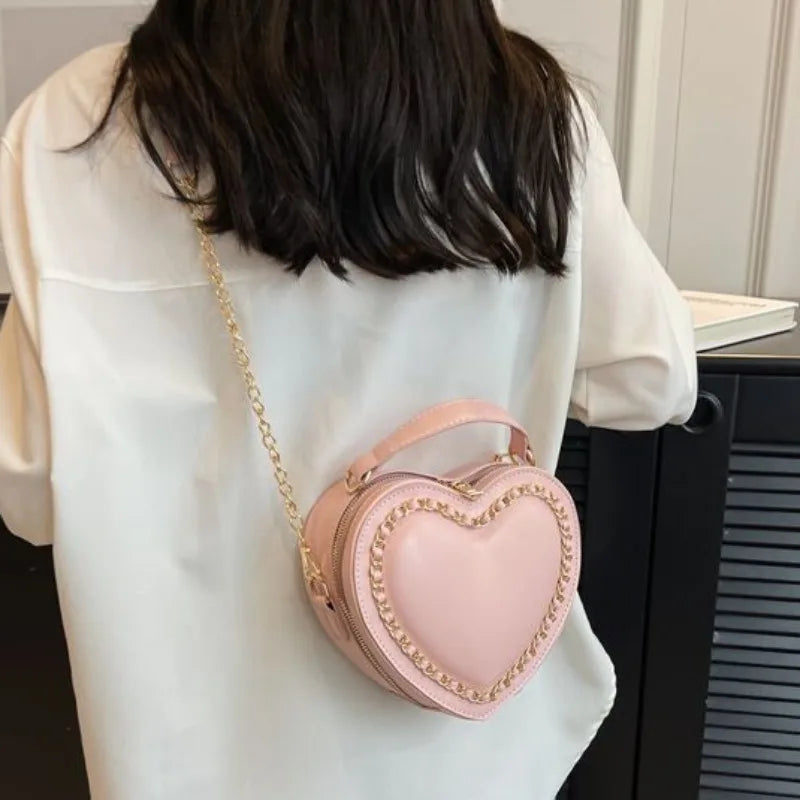 eybag Chic Sweet Heart Crossbody Bags For Women Leather Handbags JK Lolita Bag Solid Kawaii Shoulder Bag Uniform PU Bolso Mujer 2024